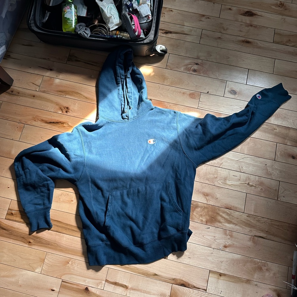 Champion Men's Dark Blue Hoodie